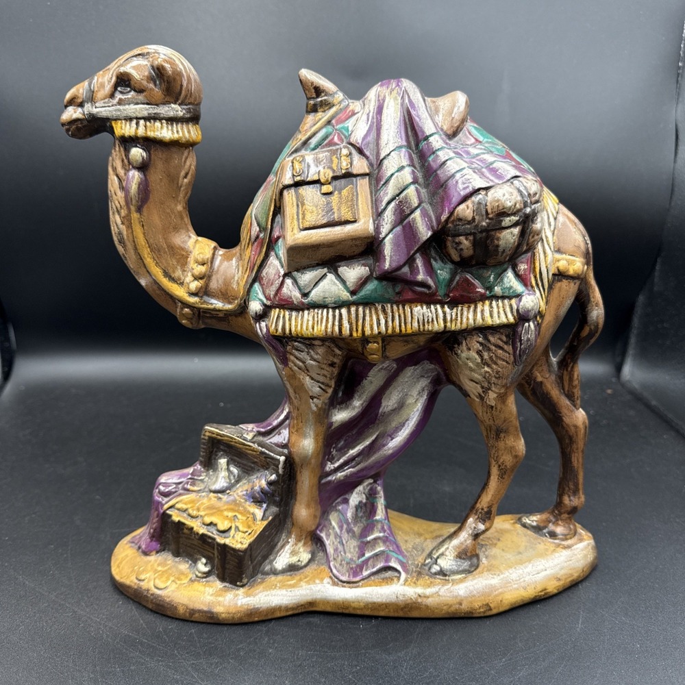 Vintage Atlantic Mold Ceramic Hand Painted Nativity Standing Camel